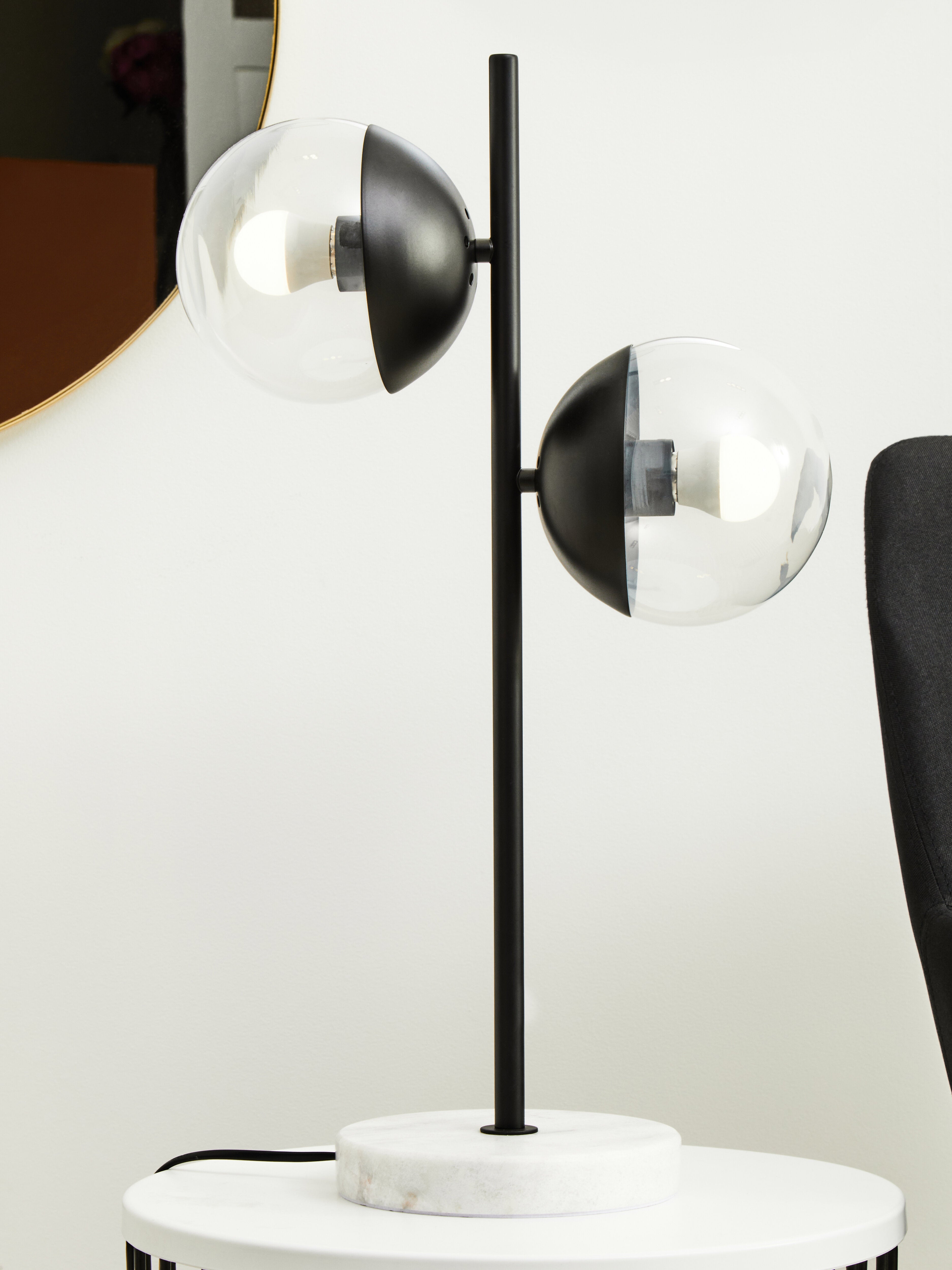 Kidston Black Finish Metal 2 Light Table Lamp